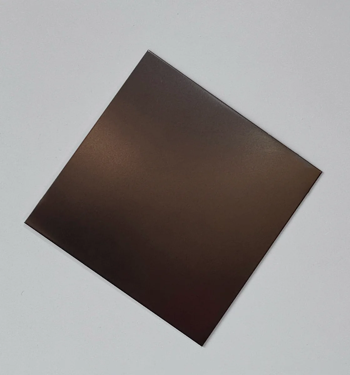Item A09 — 304 Anti-Fingerprint 8K Sandblasted Tea Brown Matte Stainless Steel Sheet sample.