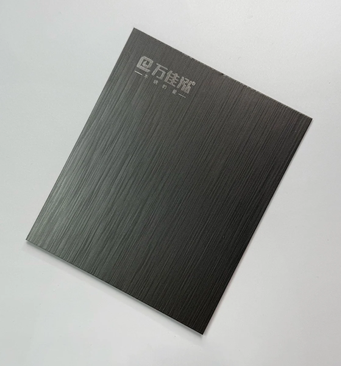 Item A36 — 304 Meteor Shower Pattern Grey Titanium Matte Stainless Steel Sheet sample.