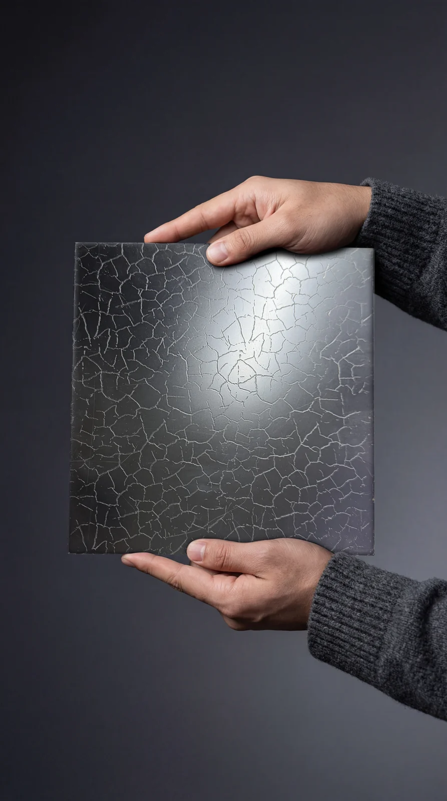 Hand-held matte carbon texture decorative stainless steel sample