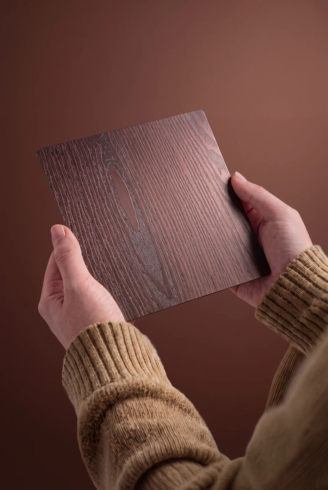 Hand-held royal sandalwood pattern decorative stainless steel sample